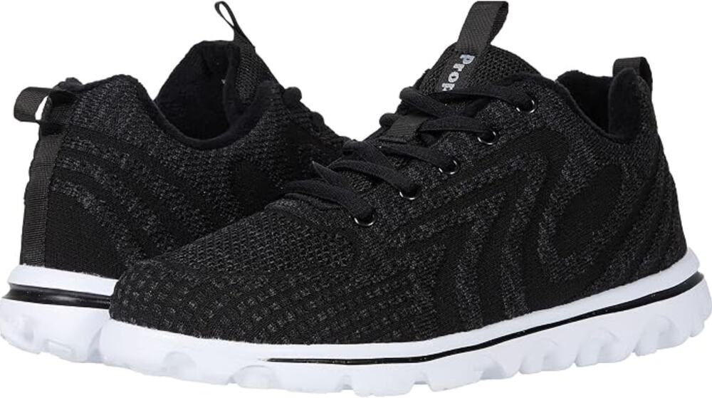 Propet Women's TravelActiv Allay Casual Sneakers Size 6.5 Narrow Black White NIB